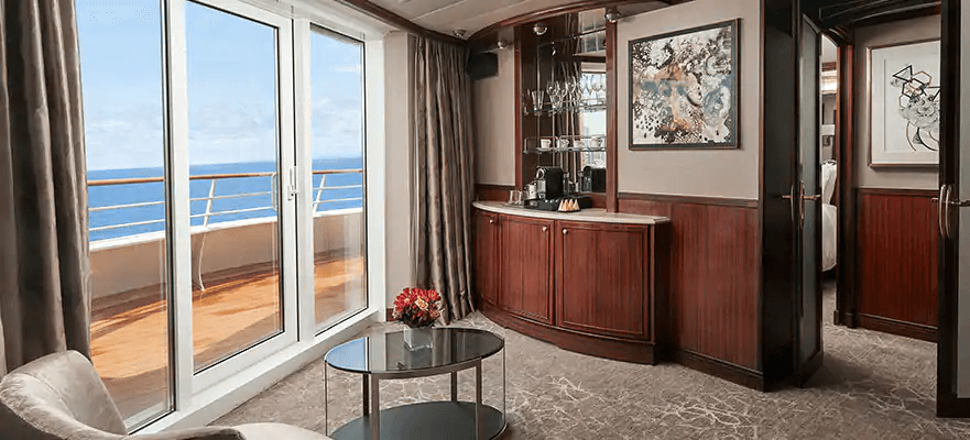 Norwegian Sky Aft-Facing Penthouse with Master Bedroom & Large Balcony