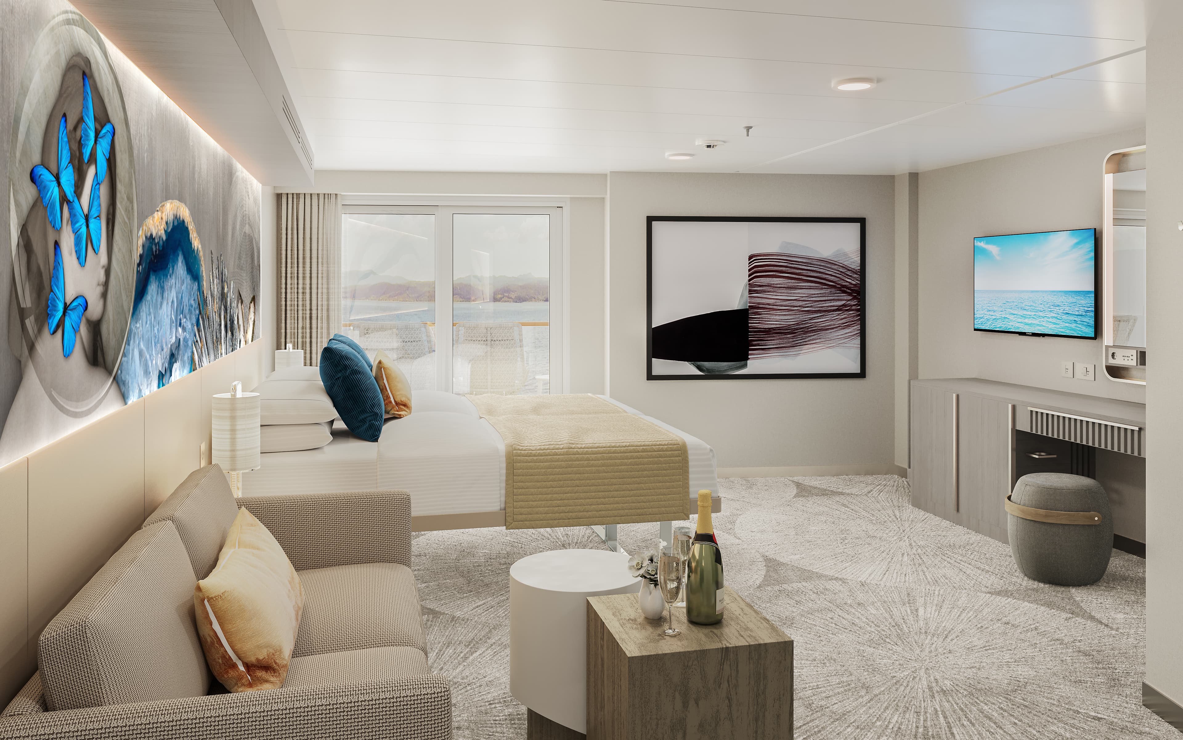 Norwegian Prima Forward-facing Club Balcony Suite With Large Balcony