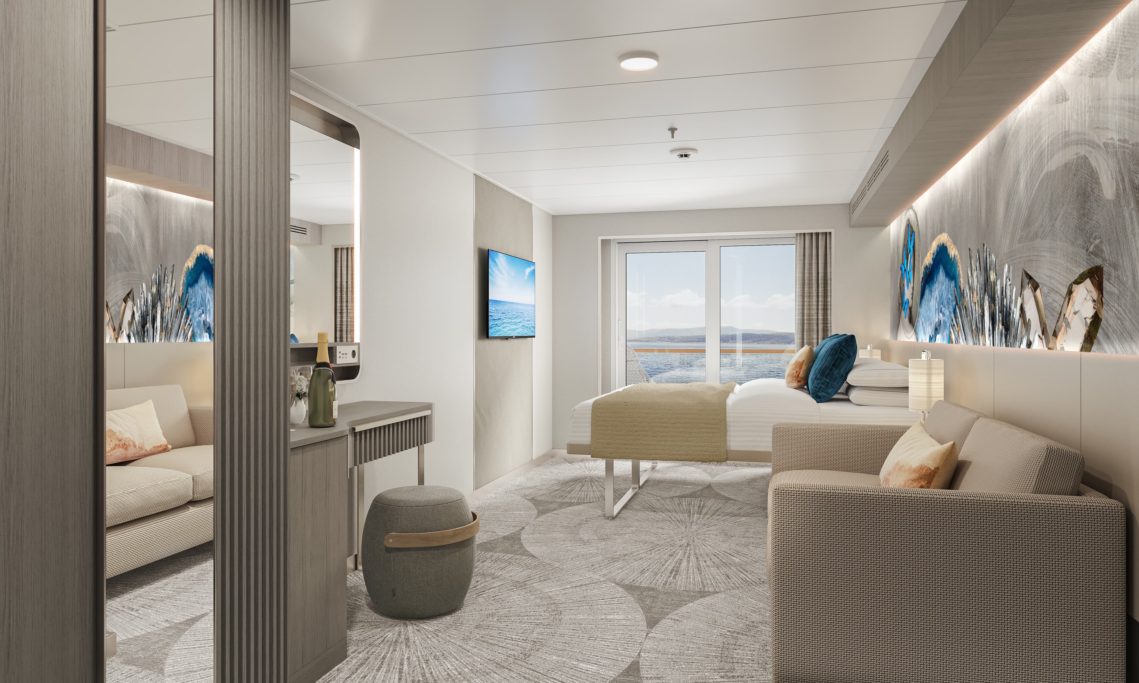 Norwegian Viva Forward Facing Club Balcony Suite