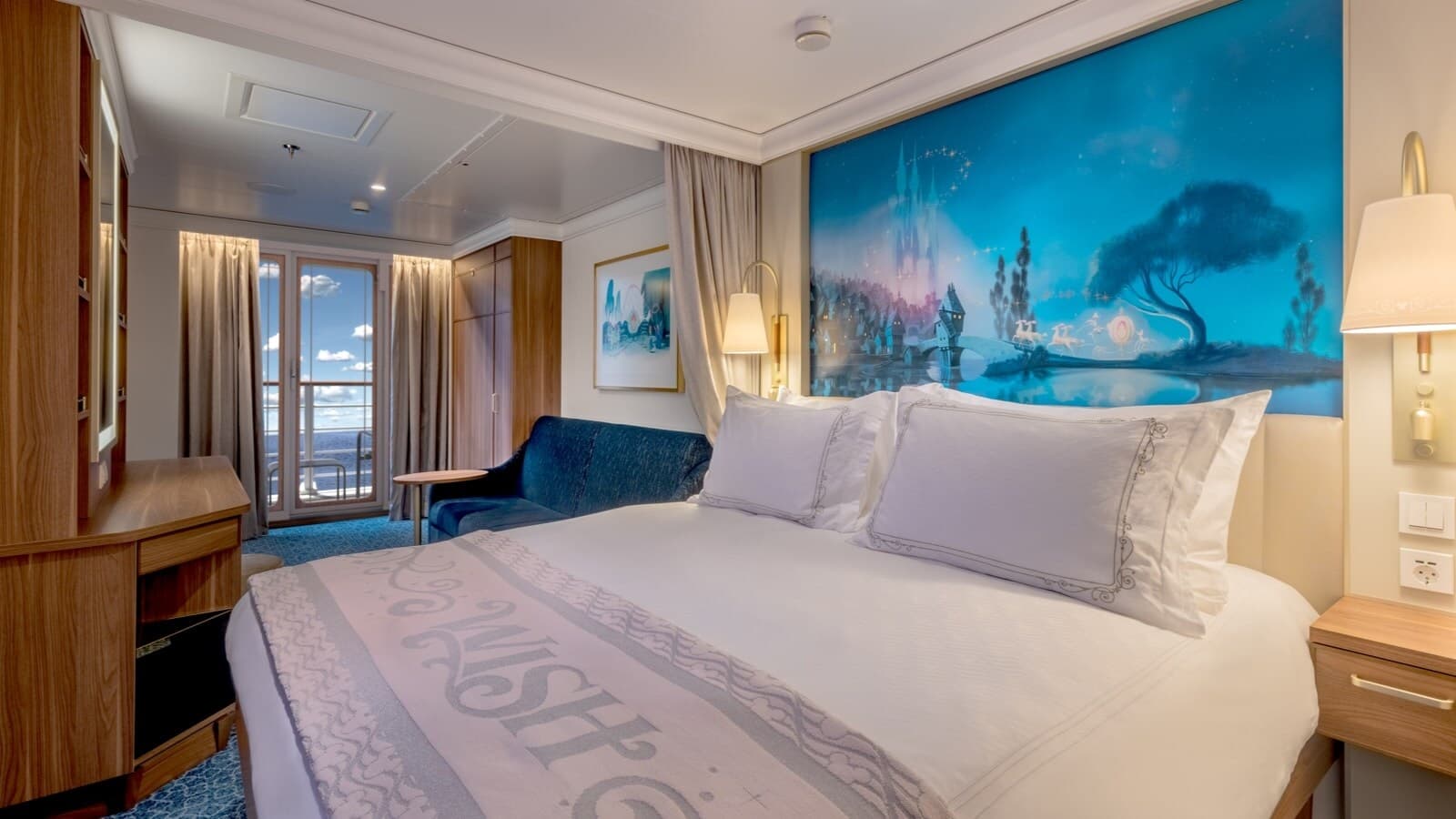 Disney Wish Deluxe Oceanview Stateroom with Verandah