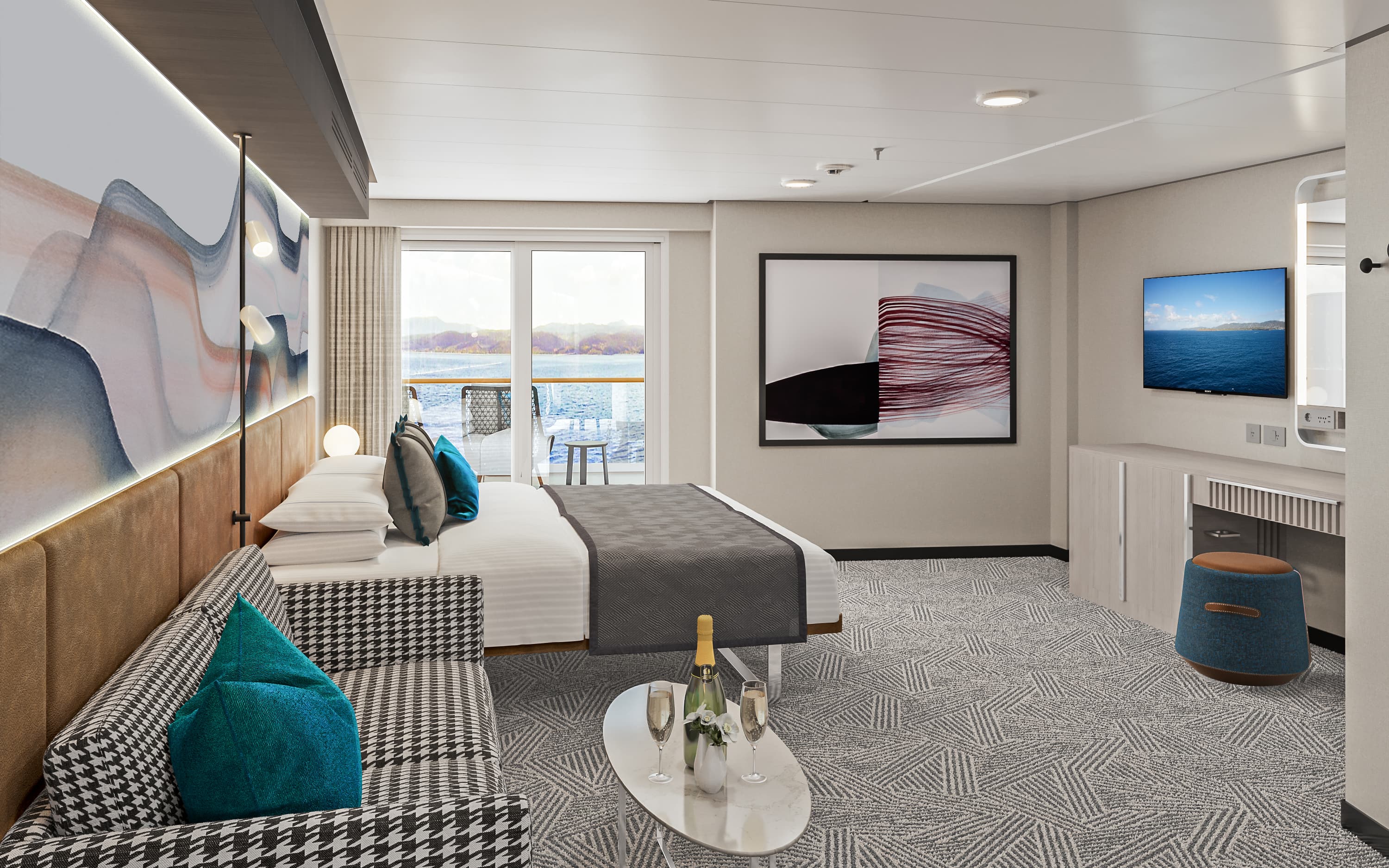 Norwegian Luna Forward-facing Club Balcony Suite With Large Balcony
