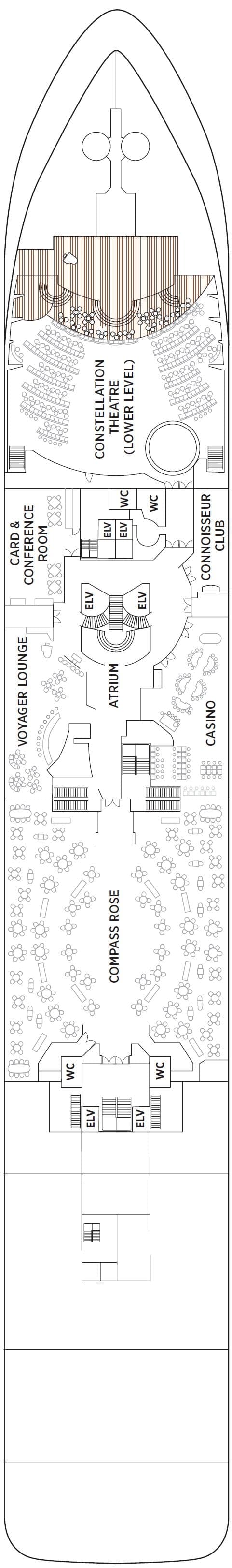 Deck 4 plan for Seven Seas Voyager
