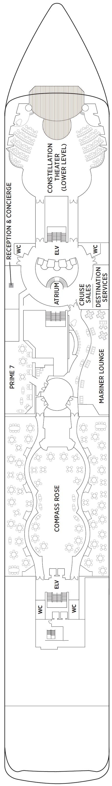 Deck 5 plan for Seven Seas Mariner