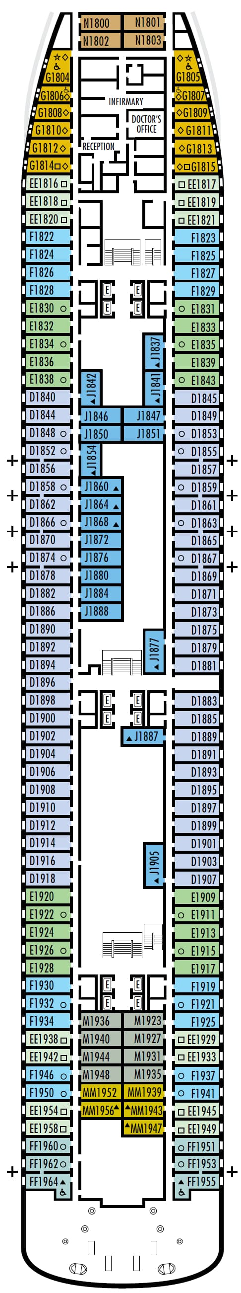 Deck Dolphin Deck plan for Volendam