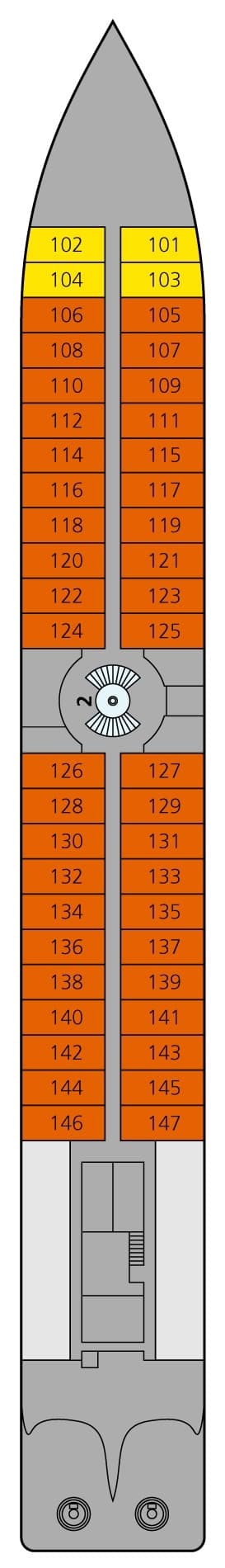 Deck Deck 1 plan for A-ROSA BELLA