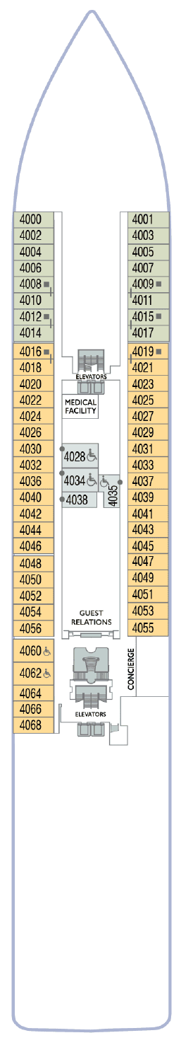 Deck 4 plan for Azamara Pursuit