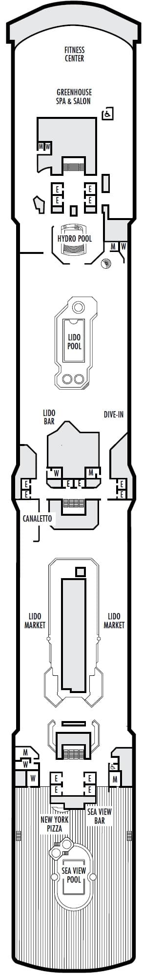 Deck Lido plan for Eurodam