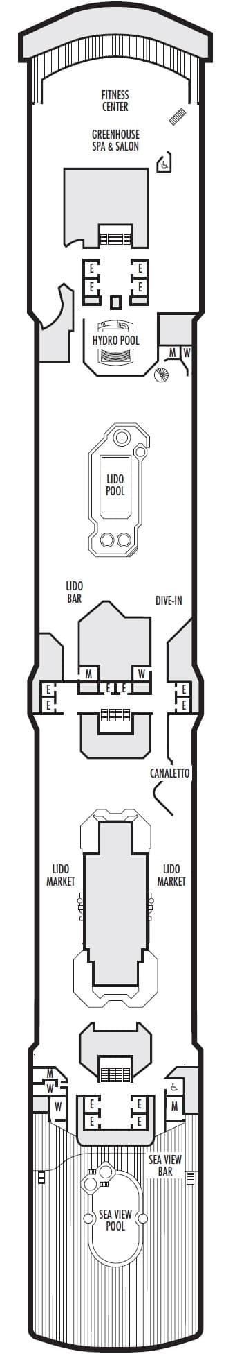 Deck Lido plan for Oosterdam