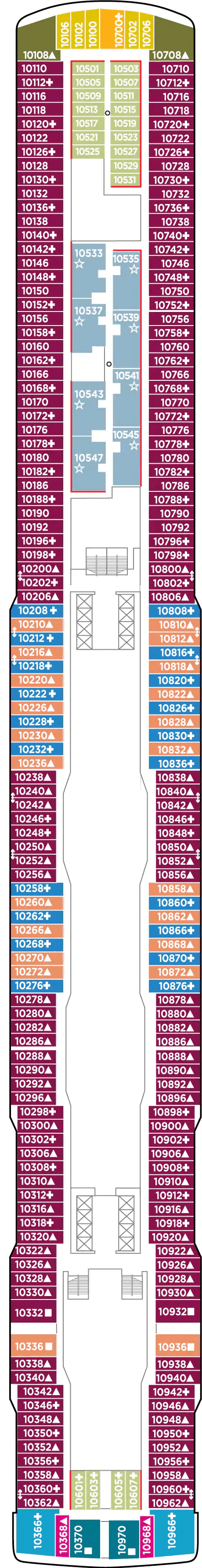 Deck DECK 10 plan for Norwegian Joy