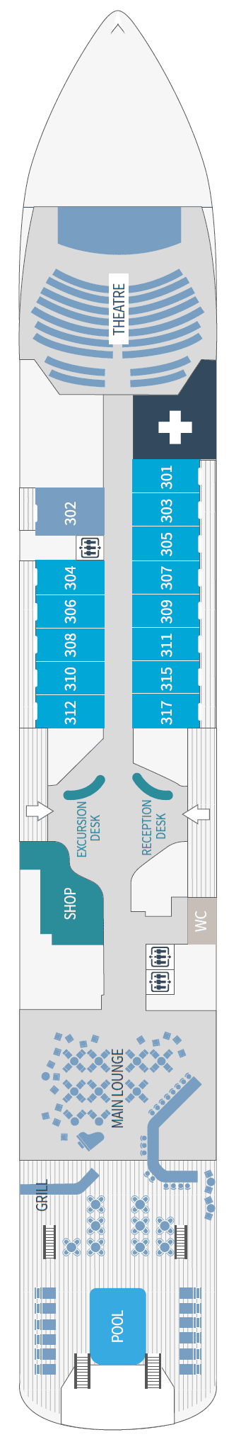 Deck Deck 3 plan for Le Jacques Cartier