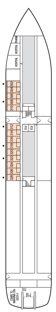 Deck Deck 3 plan for M/S Paul Gauguin