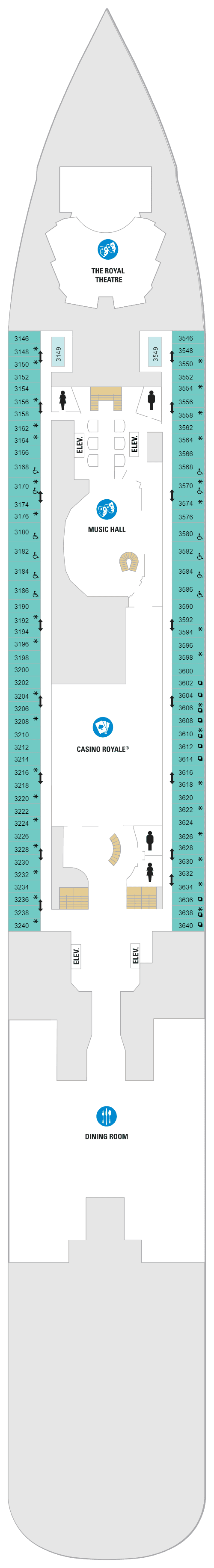 Deck 3 plan for Odyssey of the Seas