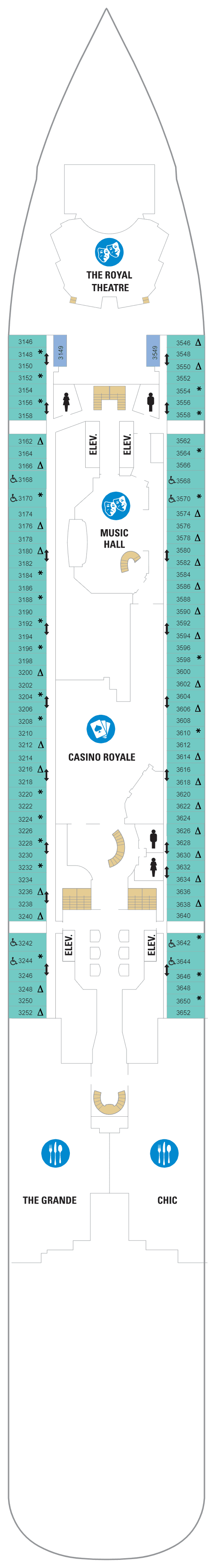Deck 3 plan for Quantum of the Seas