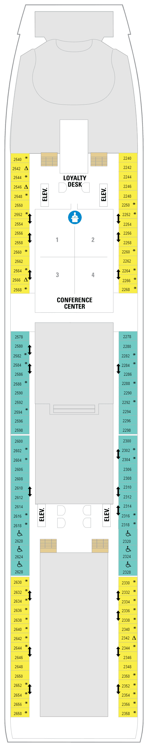 Deck 2 plan for Explorer of the Seas