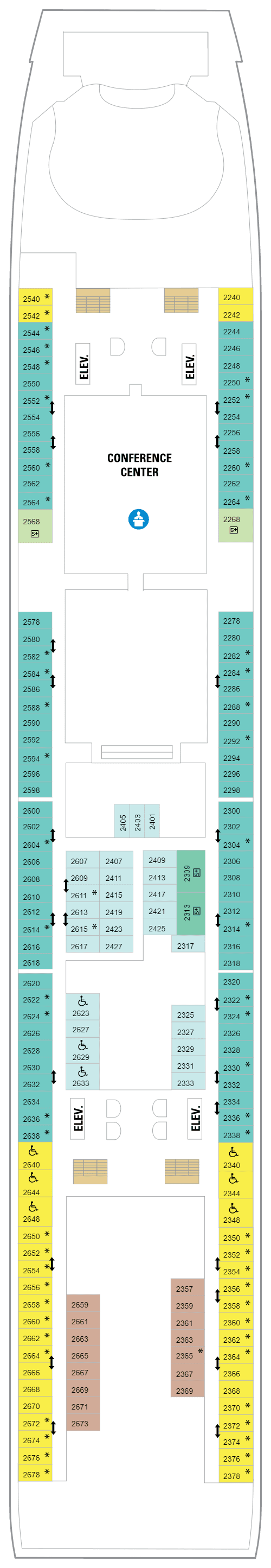 Deck 2 plan for Independence of the Seas