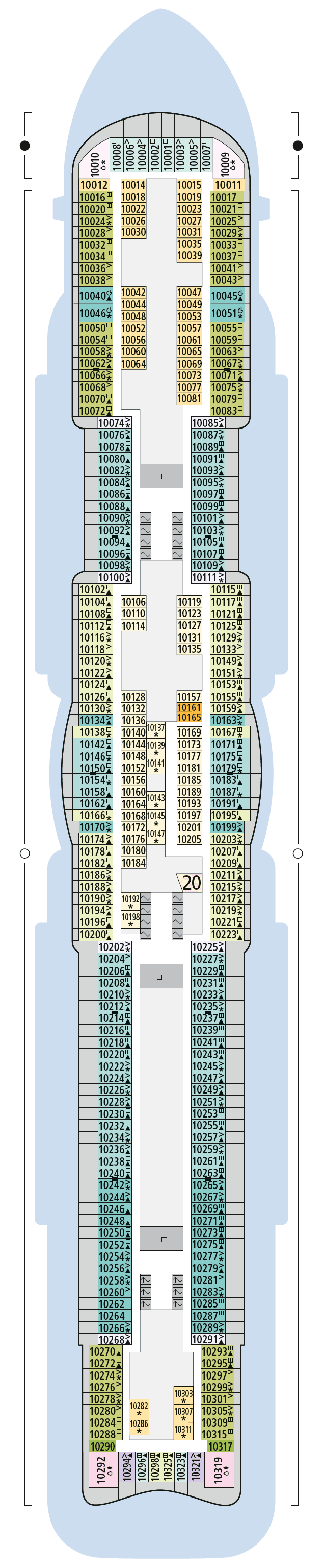 Deck Deck 10 plan for AIDAnova