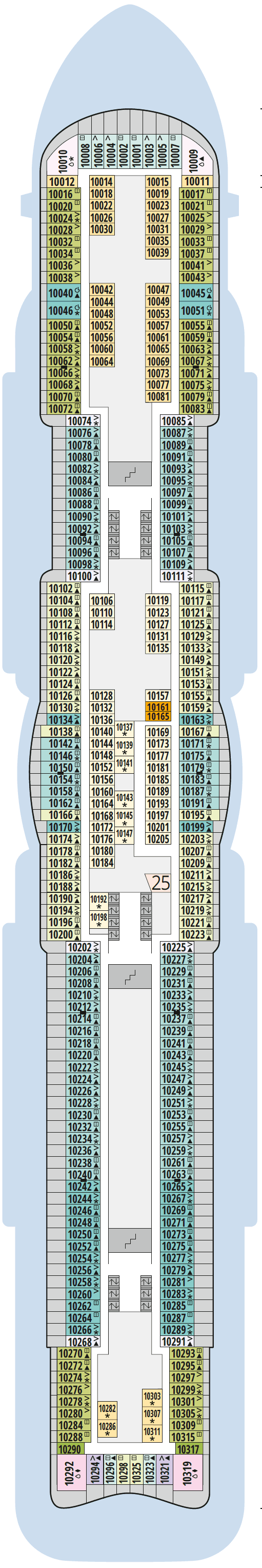 Deck Deck 10 plan for AIDAcosma