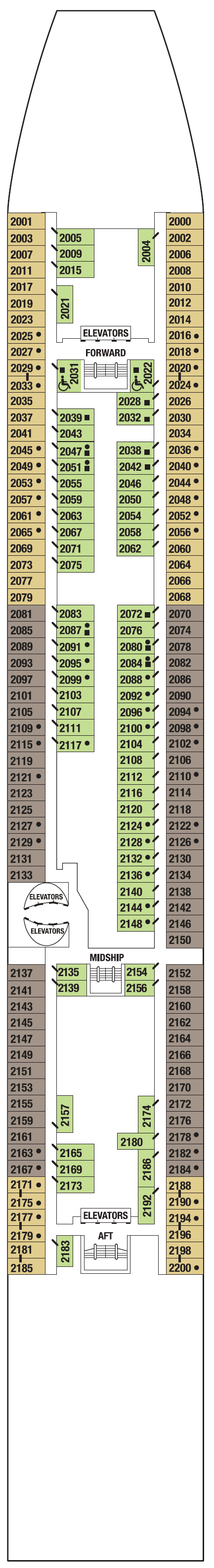Deck CONTINENTAL DECK 2 plan for Celebrity Summit