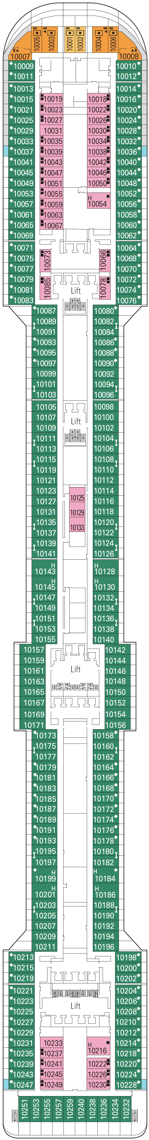 Deck Deck 10 - Sogno plan for MSC Fantasia