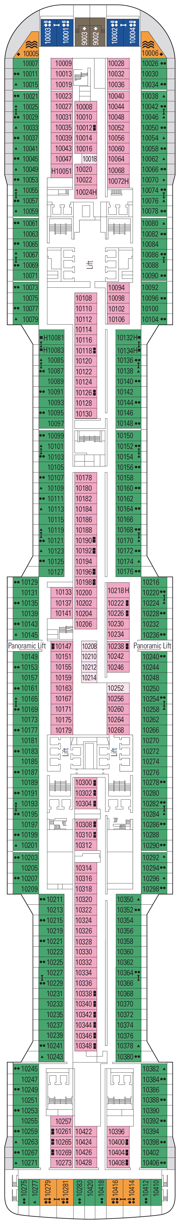 Deck Deck 10 - Miro plan for MSC Grandiosa
