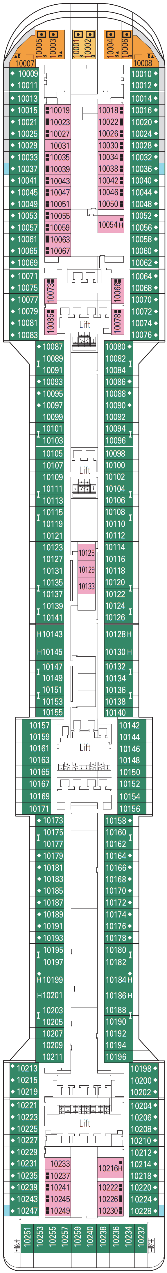 Deck Deck 10 - Botticelli plan for MSC Splendida