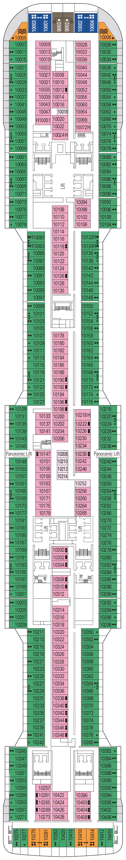 Deck Deck 10 - Gershwin plan for MSC Virtuosa