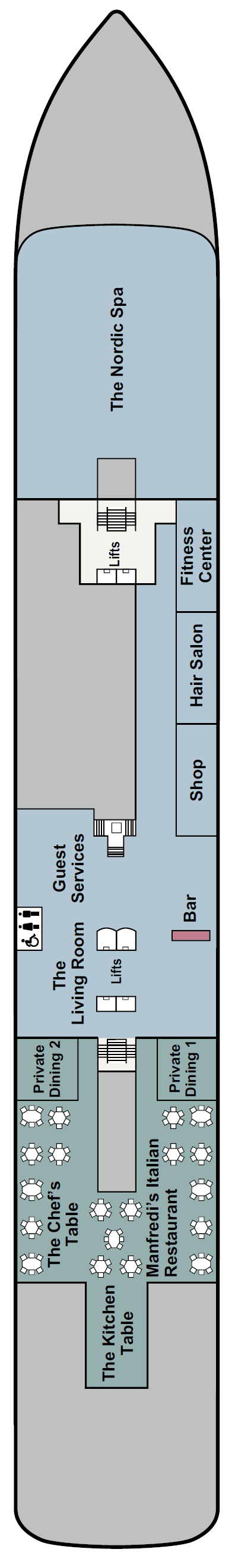 Deck Deck 1 plan for Viking Saturn