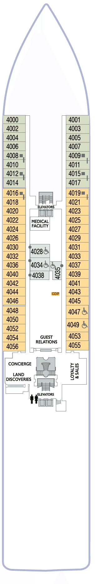 Deck 4 plan for Azamara Journey