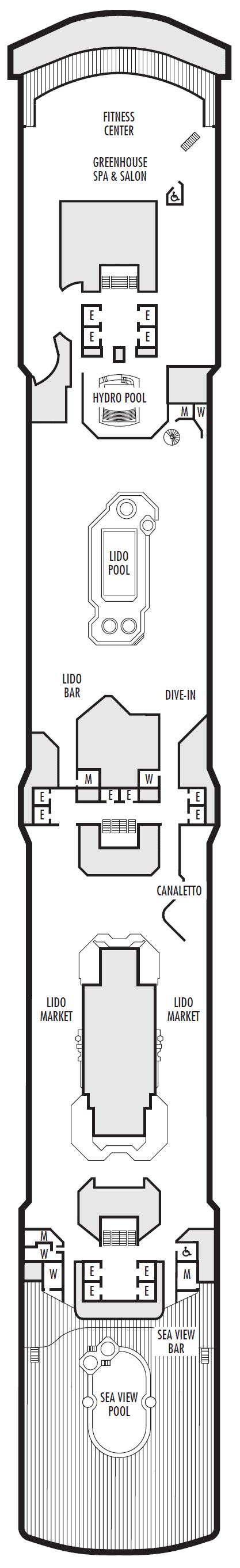 Deck Lido plan for Noordam