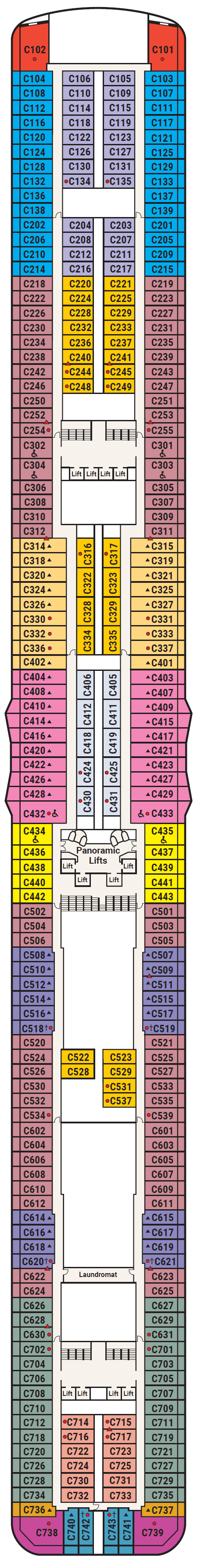Deck Deck 10 - Caribe plan for Sky Princess