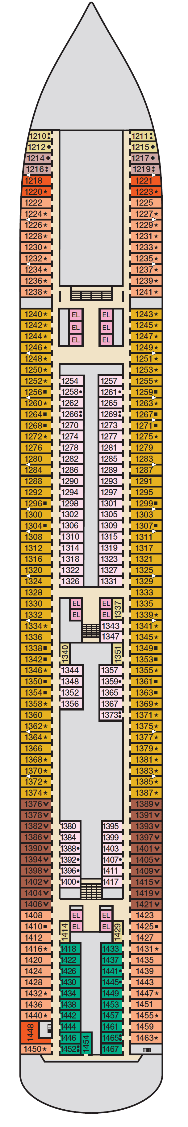 Deck Deck 1 Riviera plan for Carnival Magic