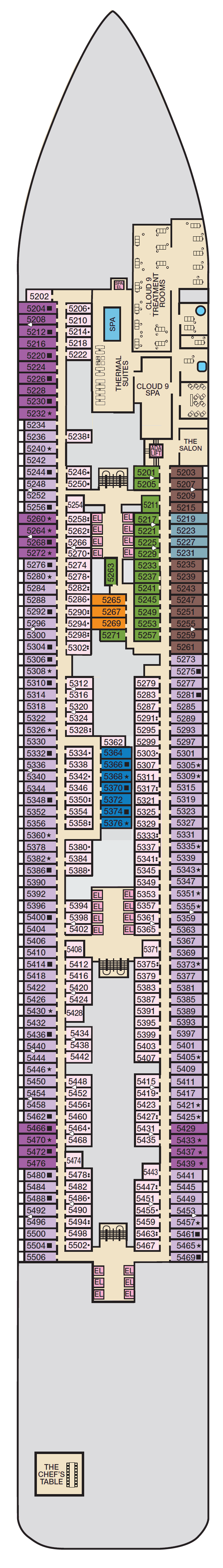 Deck Deck  5 Promenade plan for Carnival Jubilee