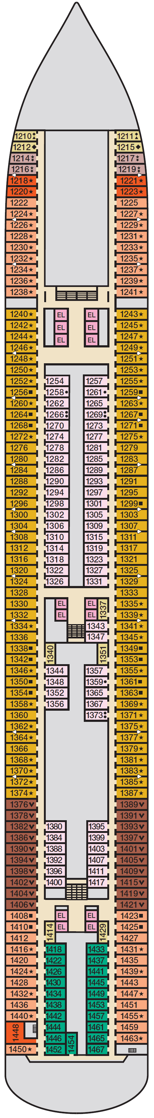 Deck Deck 1 Riviera plan for Carnival Breeze