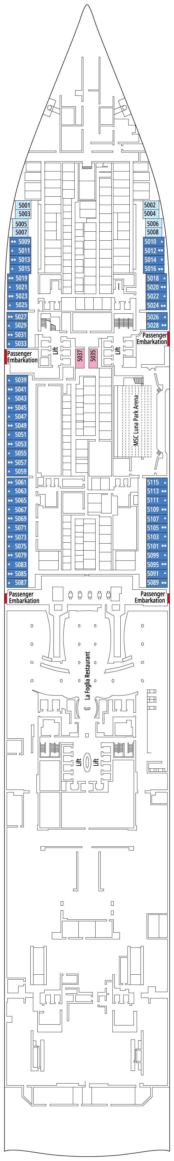 Deck DECK 05 plan for MSC World America