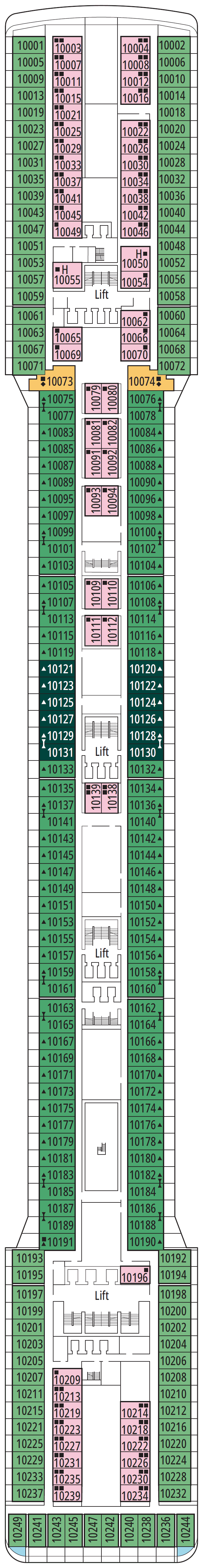 Deck Deck 10 - Riccione plan for MSC Magnifica