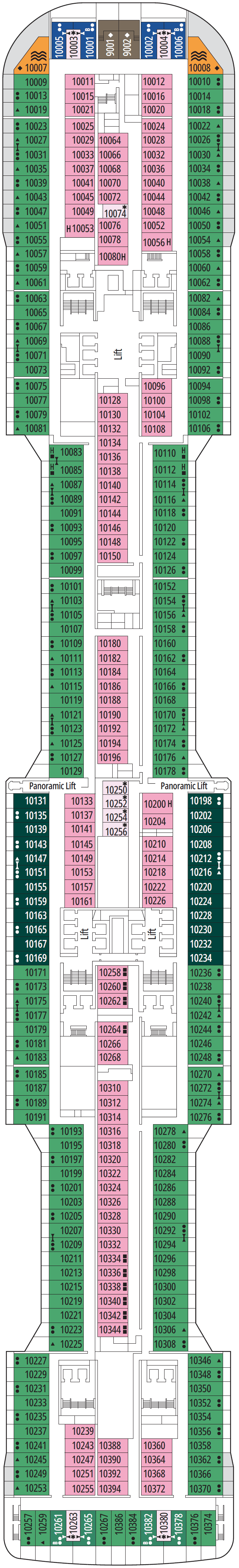 Deck Deck 10 - Hagia Sophia plan for MSC Meraviglia