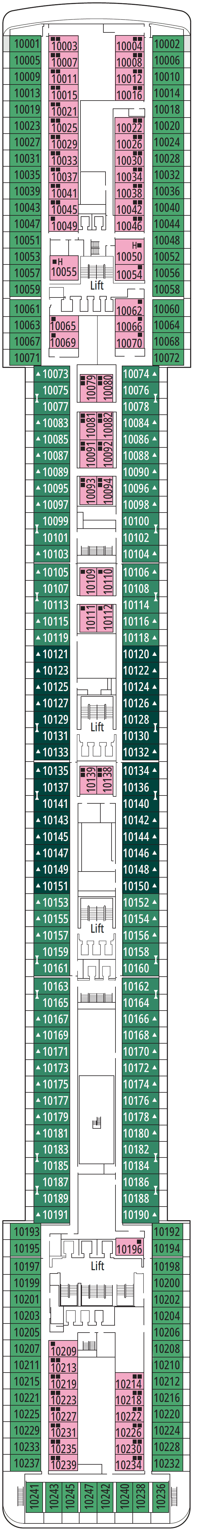 Deck Deck 10 - Minuetto plan for MSC Musica
