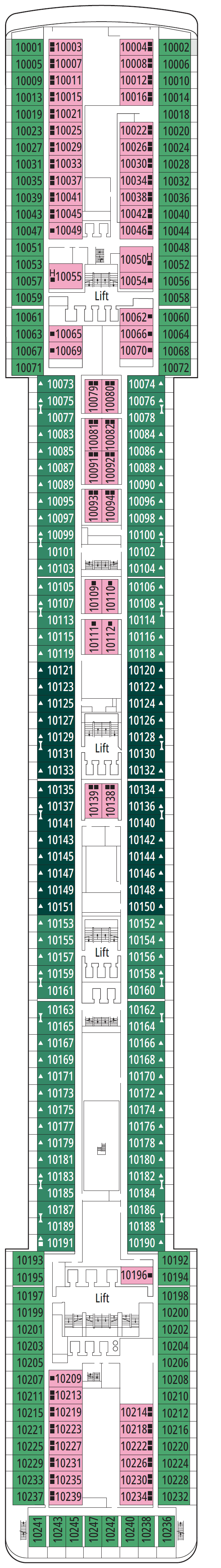 Deck Deck 10 - Lira plan for MSC Orchestra