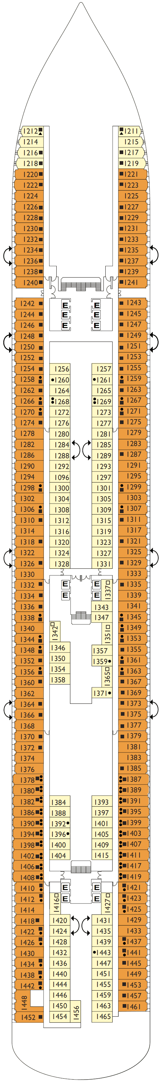Deck 1 plan for Costa Diadema