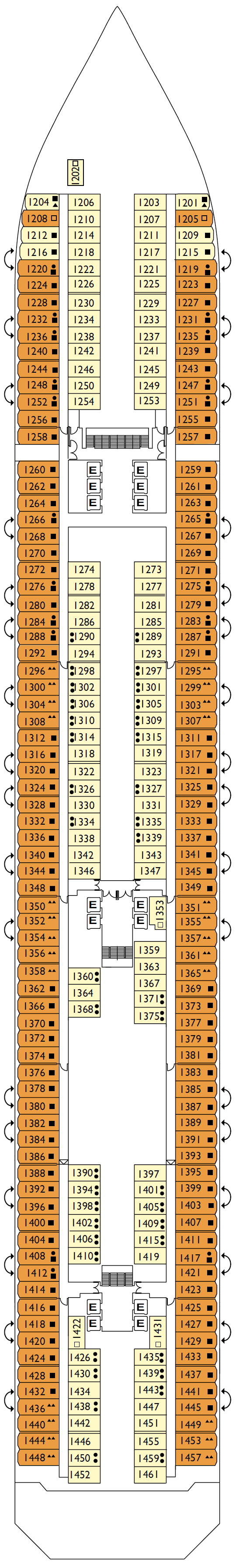 Deck 1 plan for Costa Fascinosa