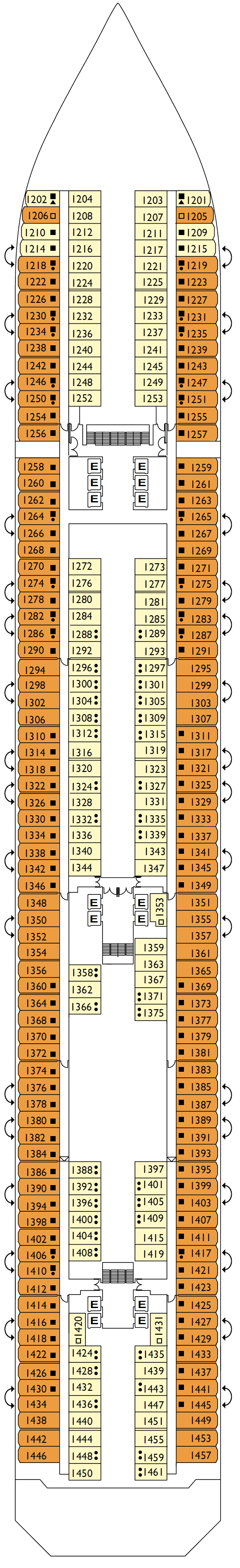Deck 1 plan for Costa Serena