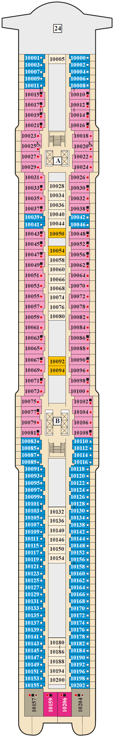 Deck 10 Perle plan for Mein Schiff 7
