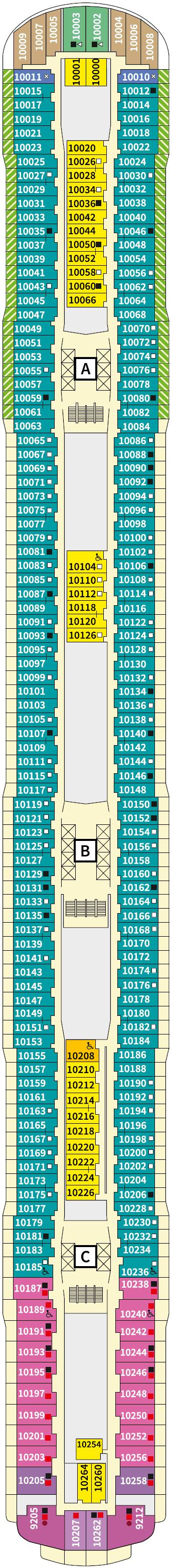 Deck 10 Wal plan for Mein Schiff Relax
