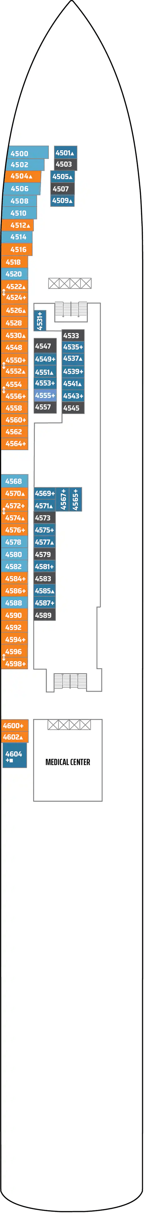 Deck Deck 04 plan for Norwegian Pearl