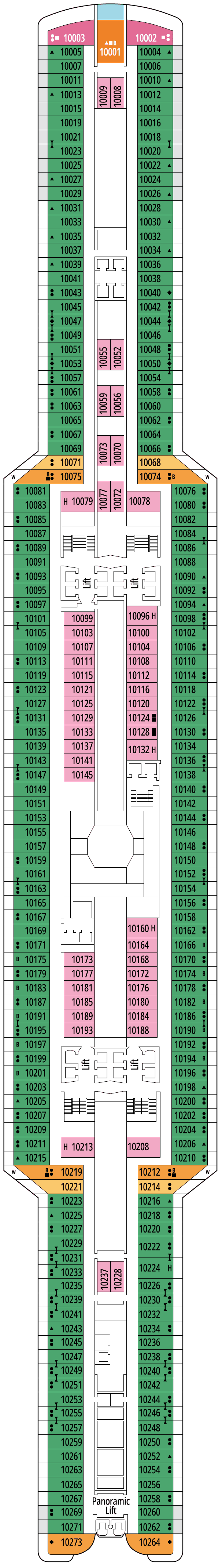 Deck Deck 10 - Maspalomas plan for MSC Seaside