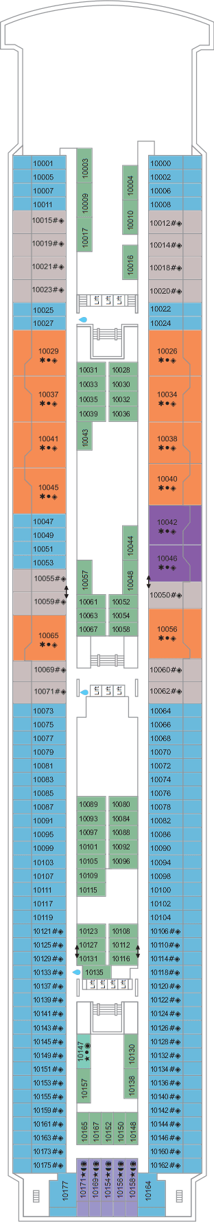 Deck Deck 10 plan for Marella Voyager