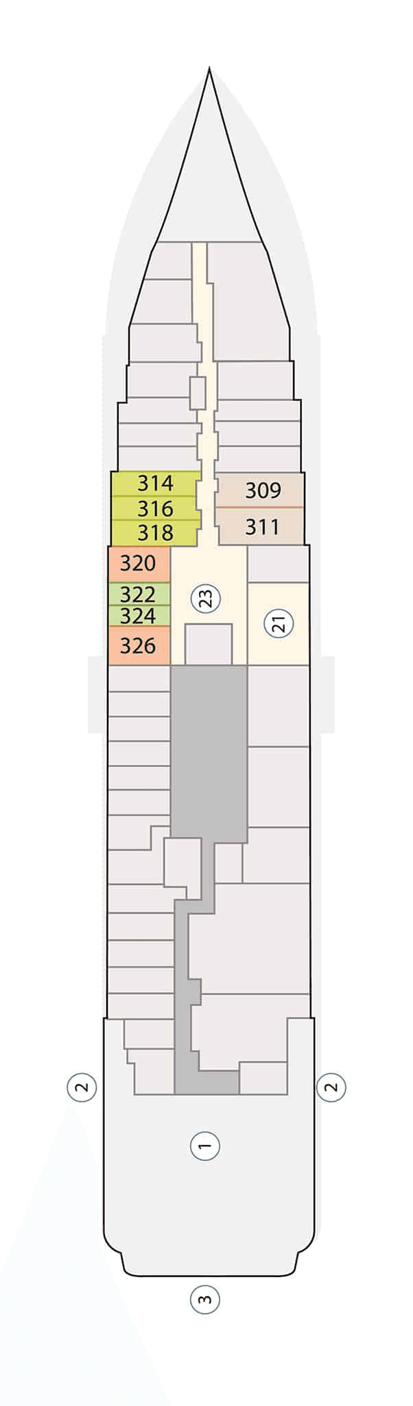 Deck Deck 3 plan for Douglas Mawson