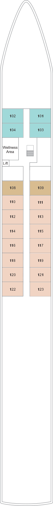 Deck Deck 1 plan for TUI Aria
