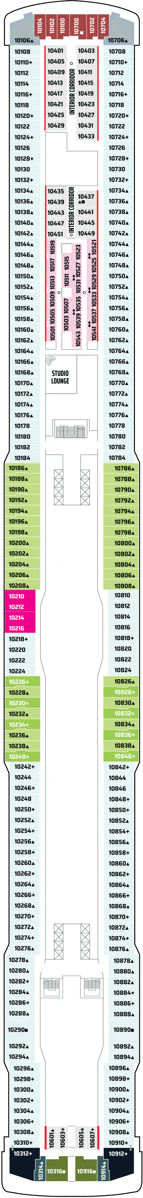 Deck DECK 10 plan for Norwegian Breakaway
