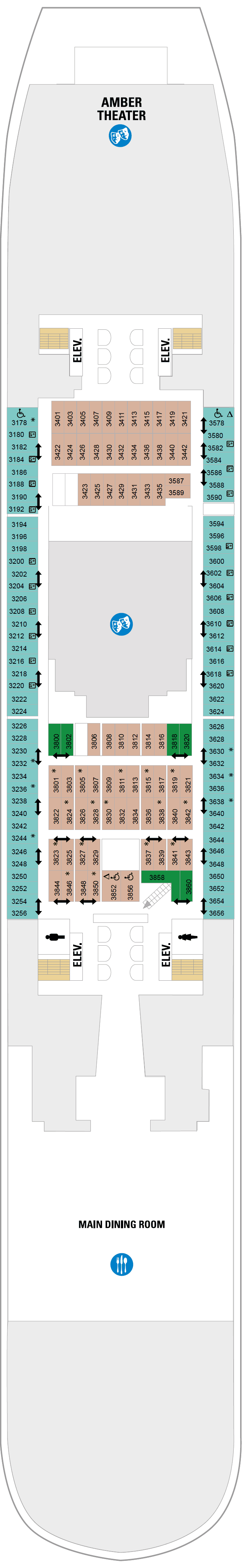 Deck 3 plan for Allure of the Seas